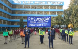 Road Safety Awareness Programme at R.V.S. Academy on 12th Feb 2021