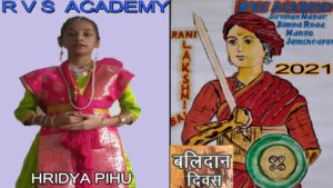 R.V.S.Academy, celebrated online Rani Laxmi Bai Balidan Diwas