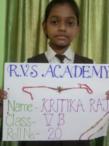 Virtual Rakhi creation festival held in RVS Academy on 21st August, 2021