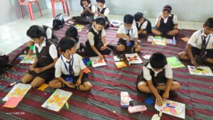 COLLAGE MAKING AND HAND WRITING COMPETITION HELD AT RVS ACADEMY